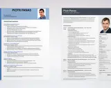 Piotr Panas, lider zespołu operacji bankowych, szuka pracy. Jego CV zawiera pytania na rozmowie kwalifikacyjnej dotyczące doświadczenia i umiejętności.