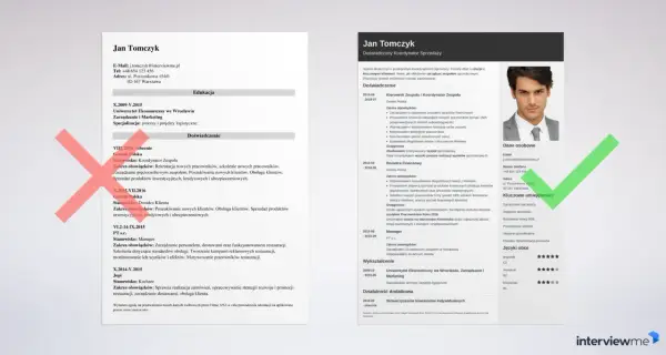 CV Jana Tomczyka, kandydata na stanowisko wymagające umiejętności zarządzania zespołem i sprzedaży. Idealne jako list motywacyjny na praktyki.